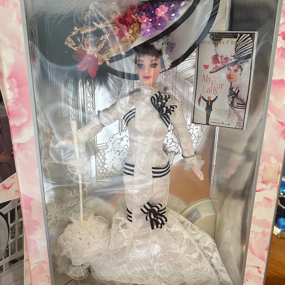 1995 Barbie My Fair Lady Doll in White and Black Ensemble NIB